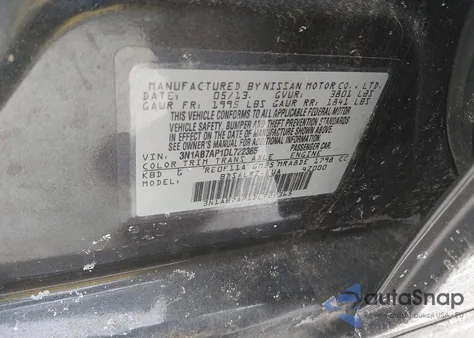 2013 Nissan Sentra Sr из США, поврежденный, VIN 3N1AB7AP1DL722365